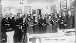 Sønder Tranders Sangforening øver i skolen, 1939